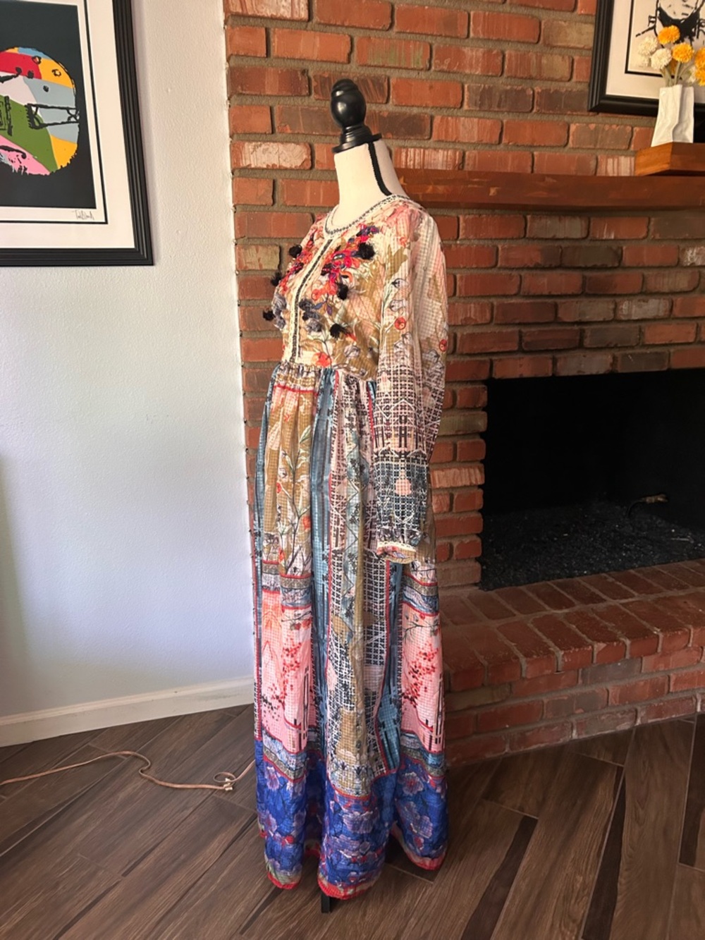 Anthropologie Bhanuni by Jyoti Dorais Bohemian Maxi Dress Sz S - Picture 7 of 13